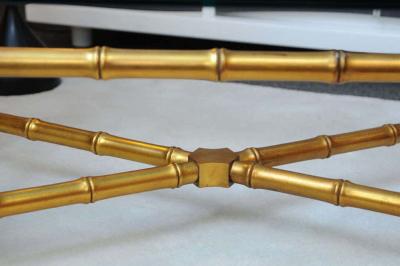 Hollywood Regency Gold Bamboo coffee Table