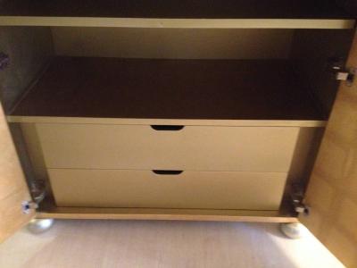 Hollywood Regency Gold and Silver Leaf Cabinet