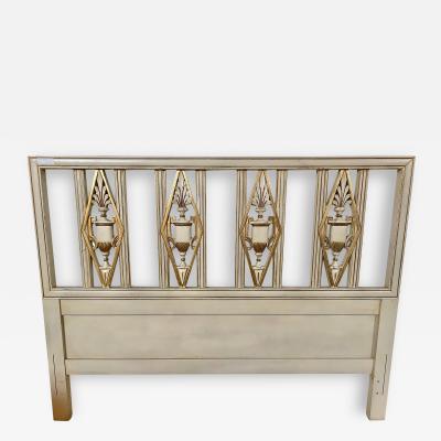 Charles Hollis Jones Lucite, Brass Headboard