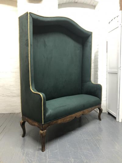 Hollywood Regency High Back Bench