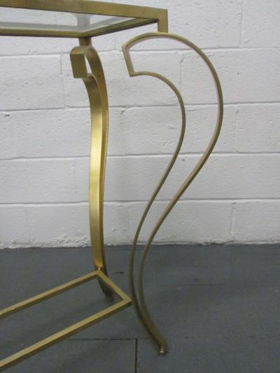 Hollywood Regency Iron Gold Gild Console Table