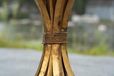 Hollywood Regency Italian Gold Gilt Glass Circular or Round Side Table