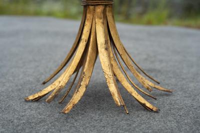 Hollywood Regency Italian Gold Gilt Glass Circular or Round Side Table