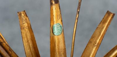 Hollywood Regency Italian Gold Gilt Glass Circular or Round Side Table