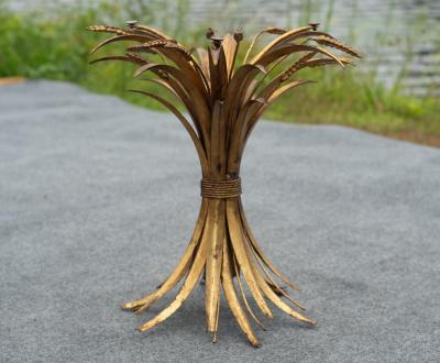 Hollywood Regency Italian Gold Gilt Glass Circular or Round Side Table