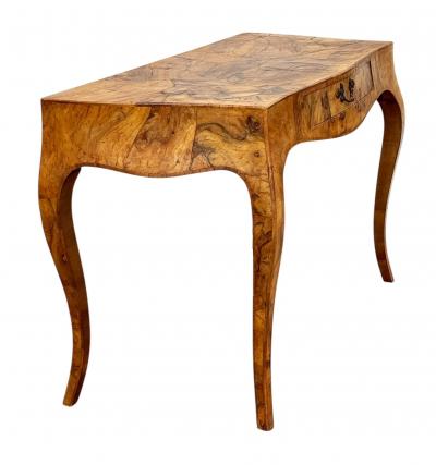 Hollywood Regency Italian Olive Burl Desk