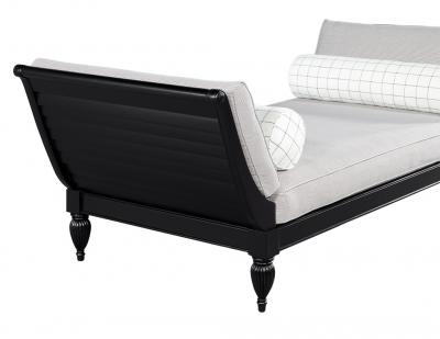 Hollywood Regency Italian Style Daybed Lounger in Black