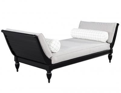 Hollywood Regency Italian Style Daybed Lounger in Black