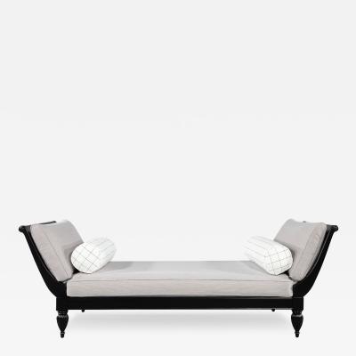 Hollywood Regency Italian Style Daybed Lounger in Black