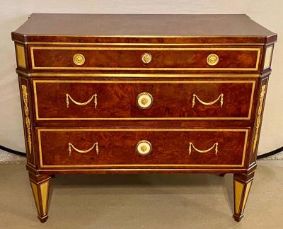 Hollywood Regency Jansen Style Chests or Commodes Tortoise Shell Finish a Pair