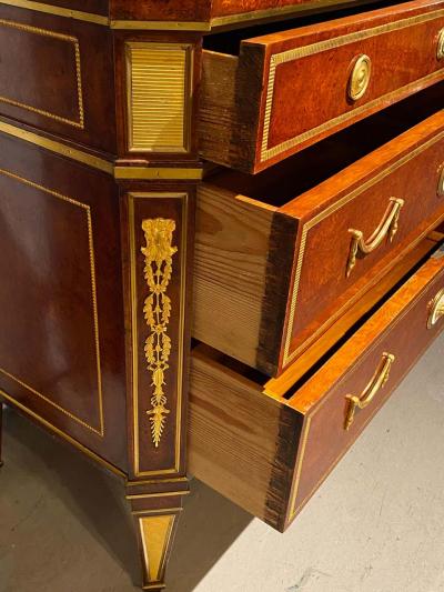Hollywood Regency Jansen Style Chests or Commodes Tortoise Shell Finish a Pair