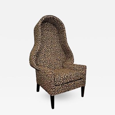 Hollywood Regency Leopard Print Canopy Chair