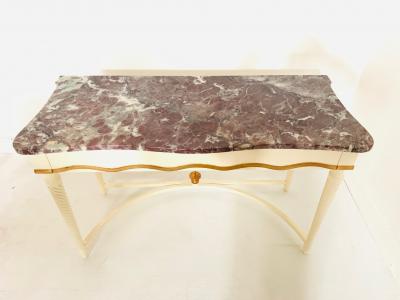 Hollywood Regency Marble Top Console
