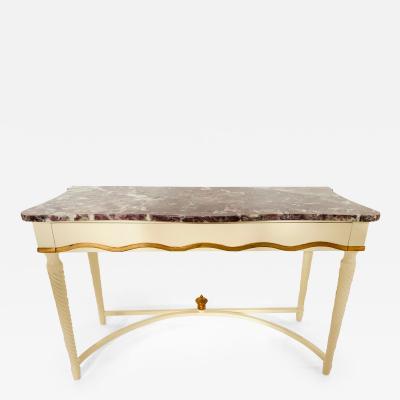 Hollywood Regency Marble Top Console