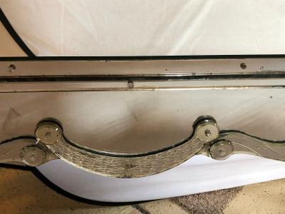 Hollywood Regency Mirrored Console with Applied Decoration and Cabriolet Legs