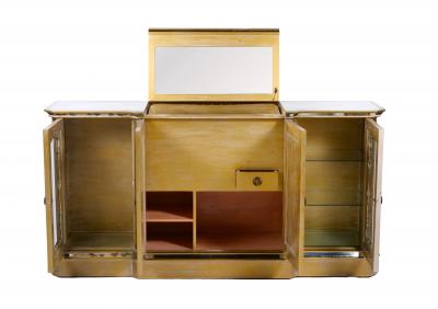 Hollywood Regency Mirrored Eglomise Bar Credenza Server