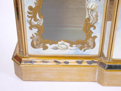 Hollywood Regency Mirrored Eglomise Bar Credenza Server