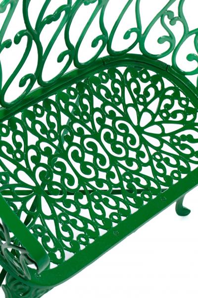Hollywood Regency Neo Baroque Patio Love Seat Bench in Green Lacquer c 1960