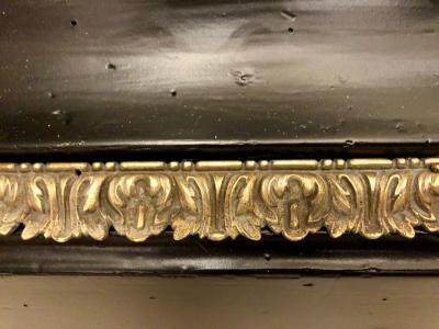 Hollywood Regency Neoclassical Ebony Pedestals Bronze Mounted Marble Tops Pair