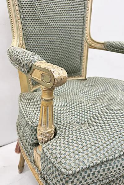 Hollywood Regency Neoclassical Style High Back Armchairs