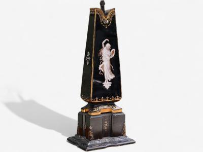 Hollywood Regency Opaline Bronze Painted Table Lamps France 1920s