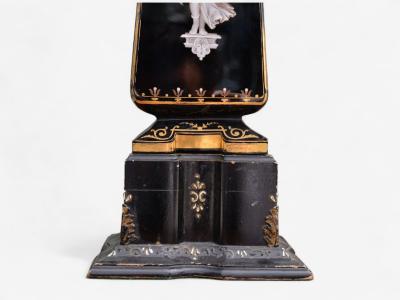 Hollywood Regency Opaline Bronze Painted Table Lamps France 1920s