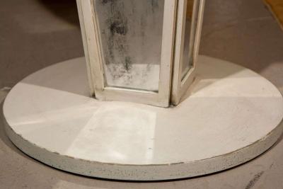 Hollywood Regency Paint Decorated Mirrored Side End or Lamp Tables a Pair