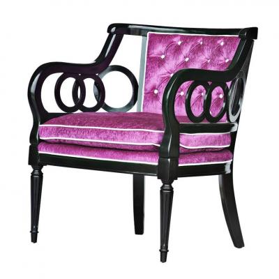 Hollywood Regency Purple Tufted Armchair
