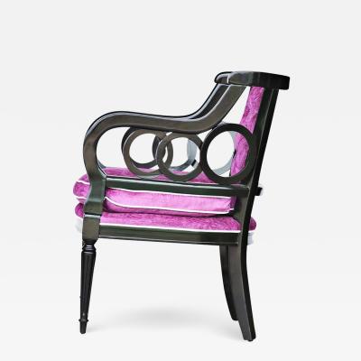 Hollywood Regency Purple Tufted Armchair