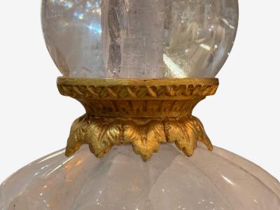 Hollywood Regency Rock Crystal Bronze Table Lamps France 1960s