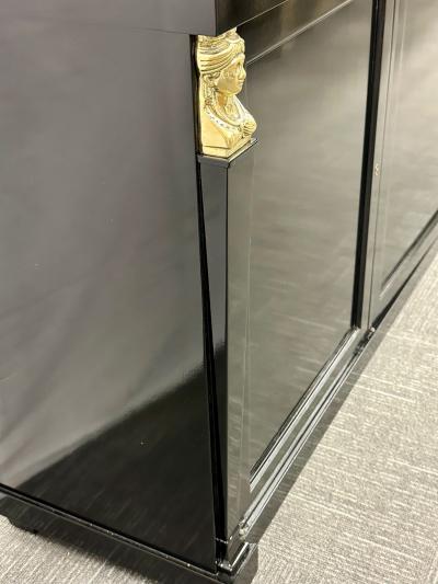 Hollywood Regency Sideboard Credenza Cabinet Bronze Mounted Empire Style