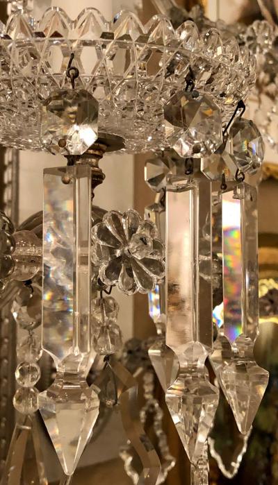 Hollywood Regency Silver Gilt Wall Scones with Crystal Set of Four