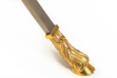 Hollywood Regency Steel Marble Top Pedestal Plant Stand Gueridon Table