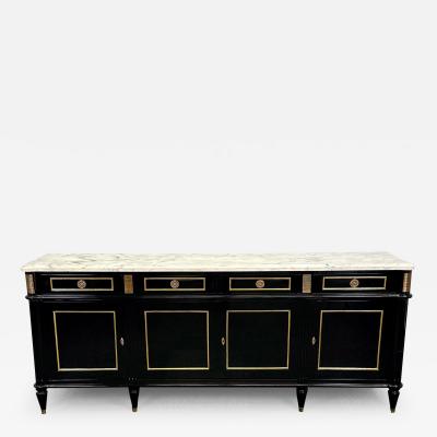 Hollywood Regency Style Black Lacquer Sideboard Credenza Maison Jansen Style