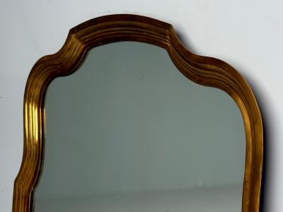 Hollywood Regency Style Bronze Scalloped Wall Mirror USA 1950s