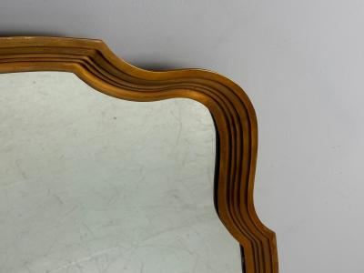 Hollywood Regency Style Bronze Scalloped Wall Mirror USA 1950s