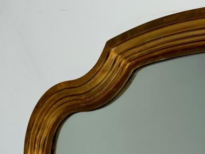 Hollywood Regency Style Bronze Scalloped Wall Mirror USA 1950s