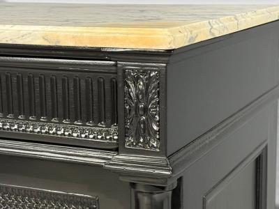 Hollywood Regency Style Buffets Black Painted Wood Marble France 1940s