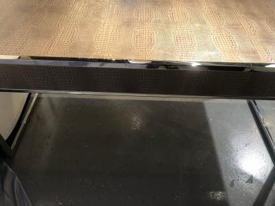 Hollywood Regency Style Desk with Embossed Stitched Leather on a Chrome Frame