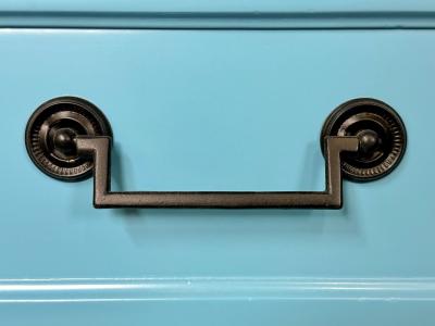 Hollywood Regency Style Dresser Sideboard Cerulean Blue Lacquer Baker