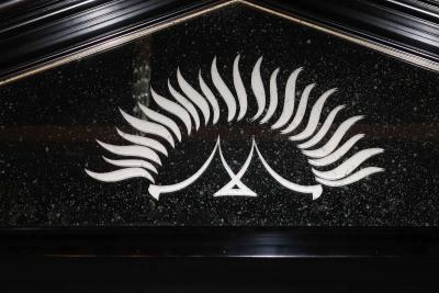 Hollywood Regency Style Ebony Cabinet Bookcase Entertainment Unit Breakfront