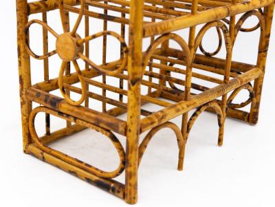 Hollywood Regency Style Faux Bamboo Wine Rack 1970s USA