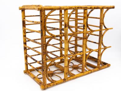 Hollywood Regency Style Faux Bamboo Wine Rack 1970s USA