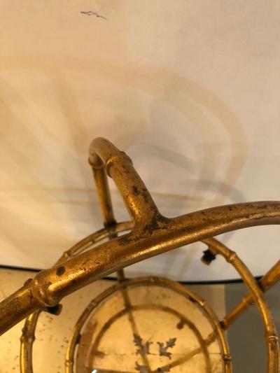 Hollywood Regency Style Faux Bamboo glomis Glass Three Tier tager Stand