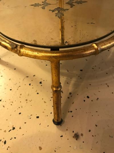 Hollywood Regency Style Faux Bamboo glomis Glass Three Tier tager Stand