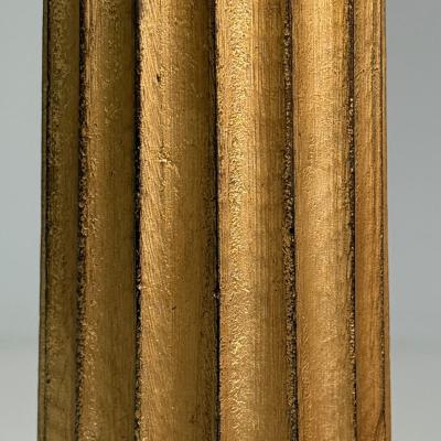 Hollywood Regency Style Fluted Table Lamps Gilt Metal Silk USA 21st C 