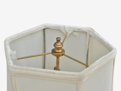 Hollywood Regency Style Gilt Metal Rock Crystal Table Lamps France 1940s