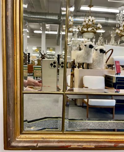 Hollywood Regency Style Gilt Wood Console Pier Mirror by Le Barge Dome Top