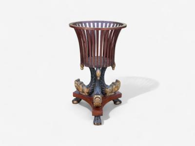 Hollywood Regency Style Mahogany Parcel Gilt Cellarette England 19th c 