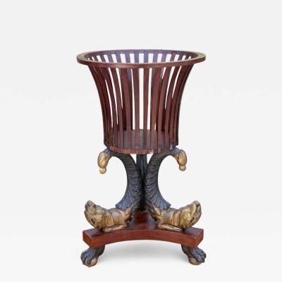 Hollywood Regency Style Mahogany Parcel Gilt Cellarette England 19th c 